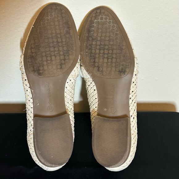 Charles David Cream Crochet Raffia Loafers Finite Slip-On Flats Sz 8.5 - Picture 7 of 9